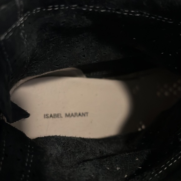 Isabel Marant Beslay Suede Tassel Wedge Ankle Boot - NAVY - 37 - Picture 6 of 7